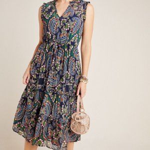 Anthropologie Midi Chiffon Elmira Dress